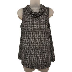 J. Jill Wearever Collection Plaid Checker Sleeveless Cowl Neck Blouse - Size XL